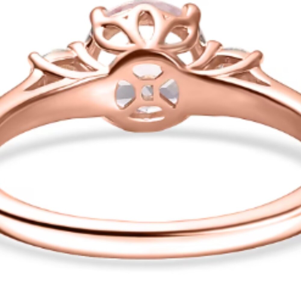 Genuine Premium Martha Rocha Kunzite and Moissanite Lotus Embrace Ring - Picture 4 of 4